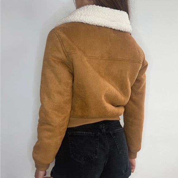 Faux suede jacket with sherpa lining - Picture 2 of 5